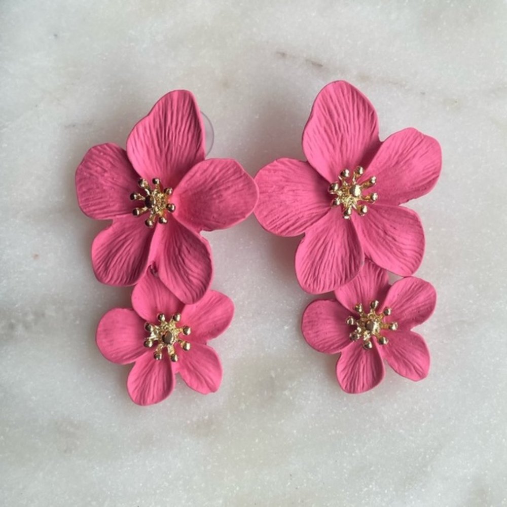 Anthro Blossom Earrings in Pink